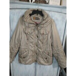 EC Easy Comfort  Hooded Puffer Coat Size Small Beige/Taupe